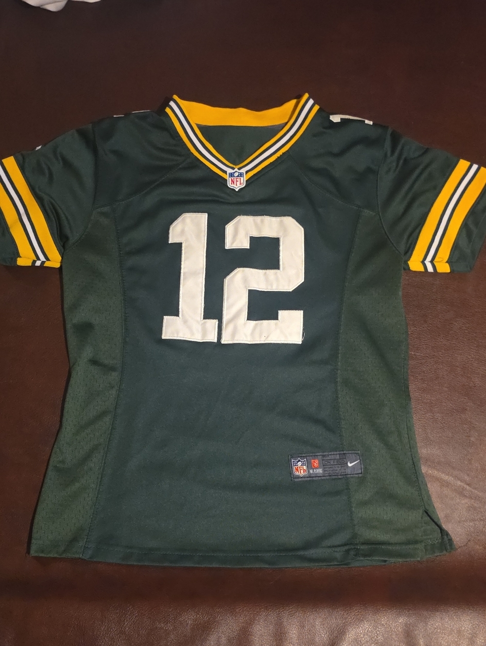 NFL Green On-Field Football Jersey Tag Detail